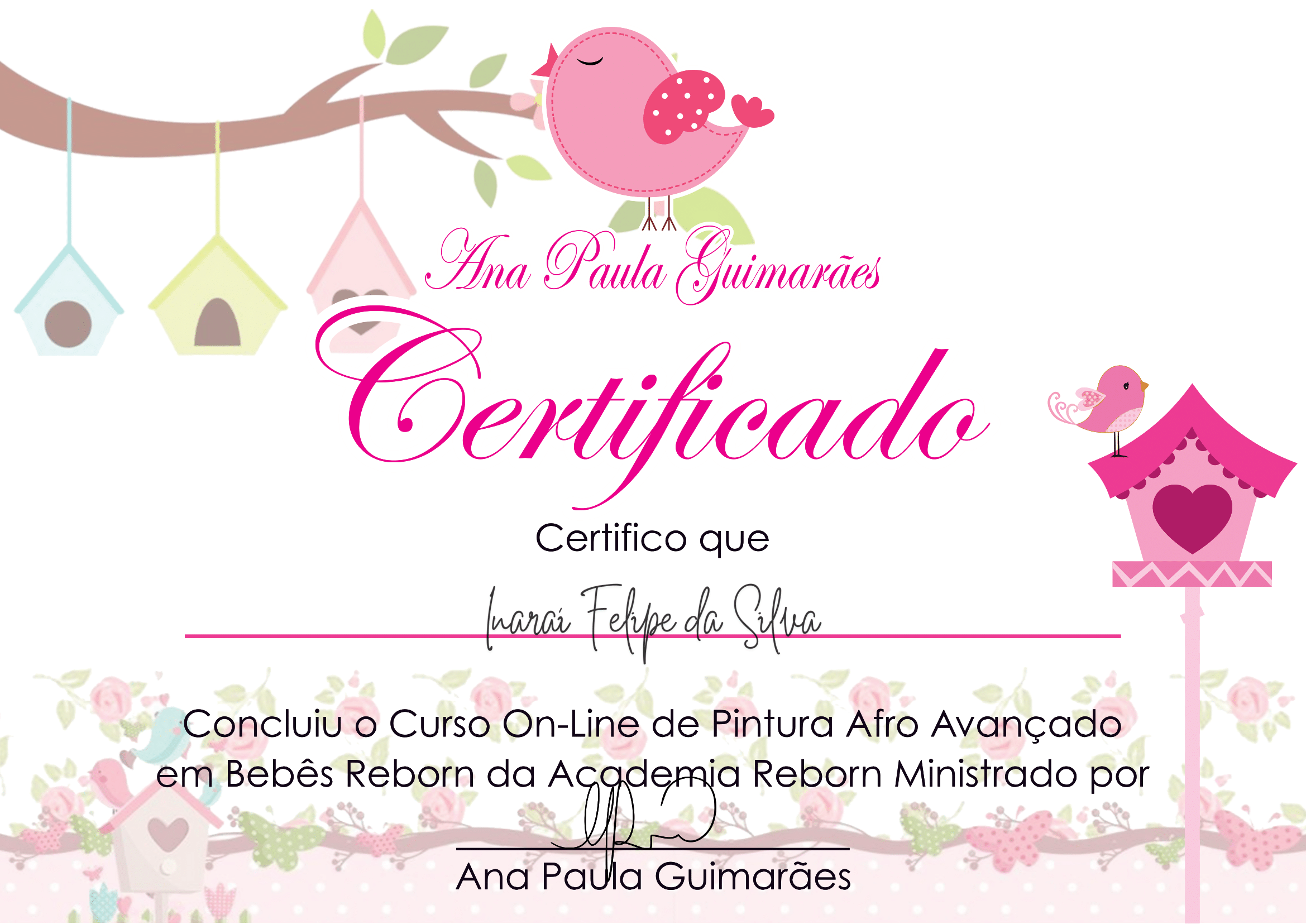 Certificado Curso Ana Paula Guimarães