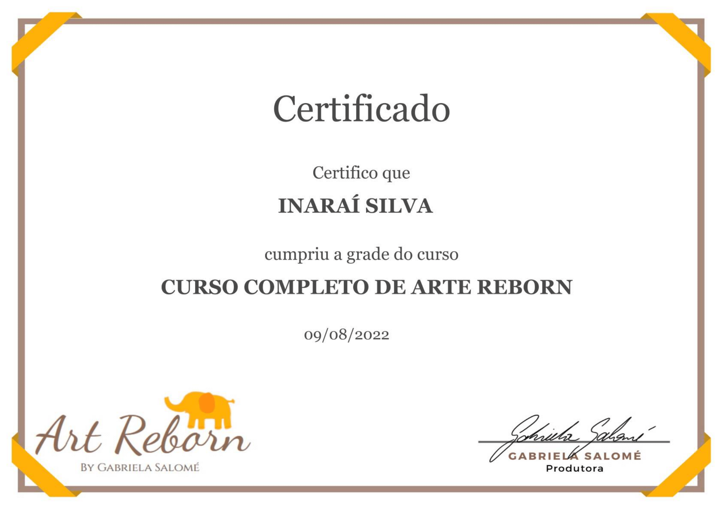 Certificado Curso Gabriela Salomé
