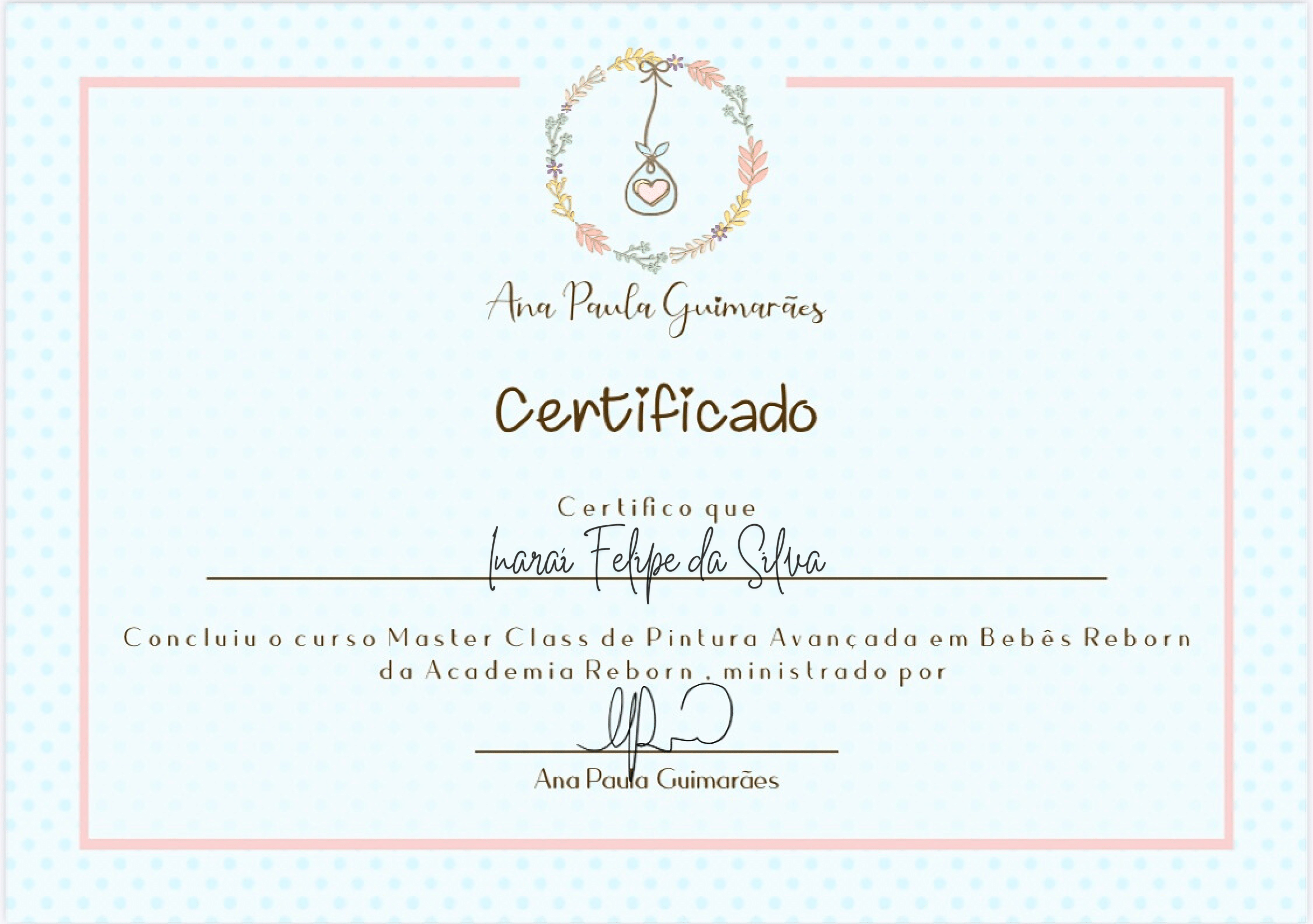 Certificado MasterClass Ana Paula Guimarães